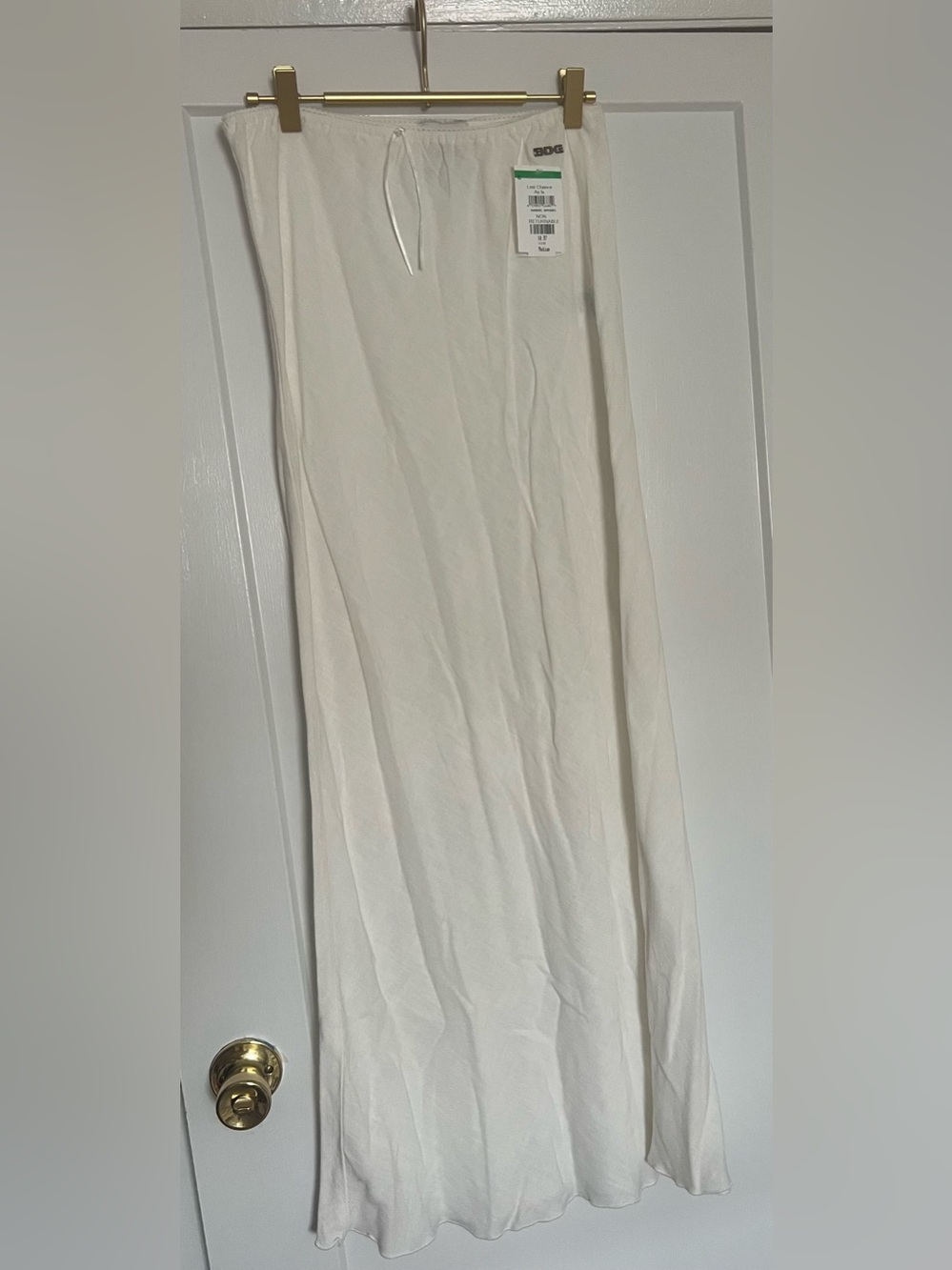 BDG White Maxi Skirt with Drawstring Waist
